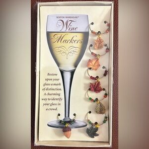 Autumn Leaf Wine Markers Set